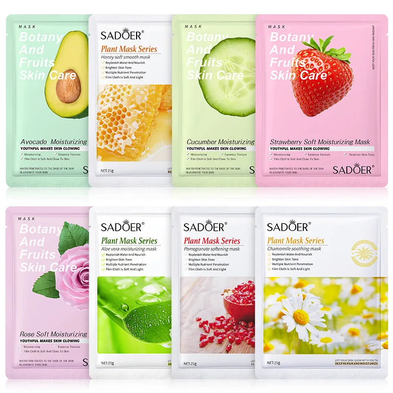 8pcs Natural Plant Face Mask Beauty Skincare