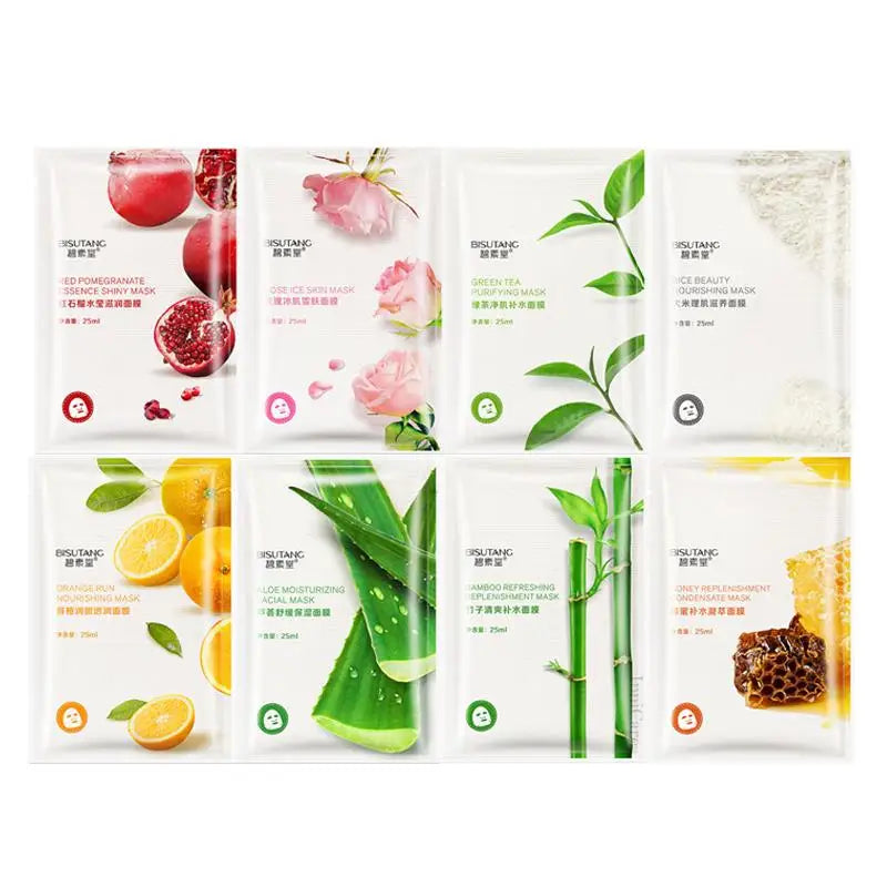 8pcs Natural Plant Face Mask Beauty Skincare